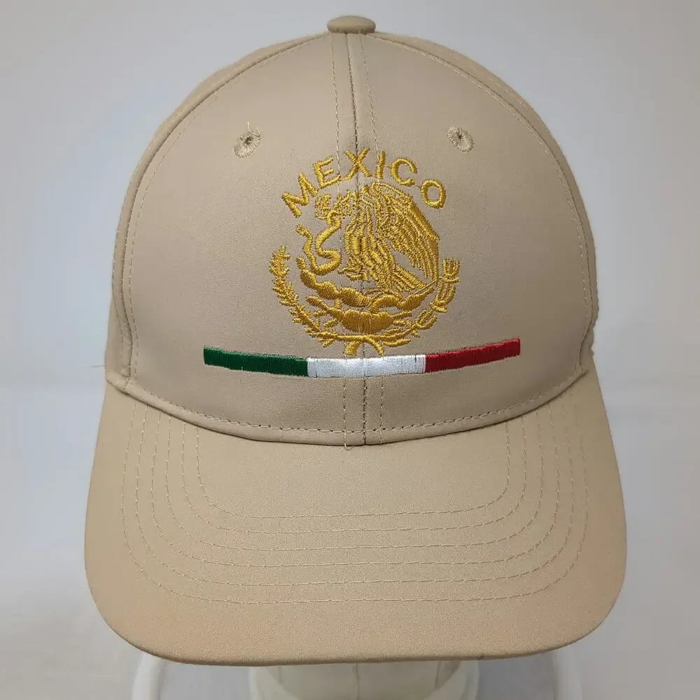 STB Select Baseball Cap Beige One Size Mexico Eagle Flag Strapback Polyester Hat
